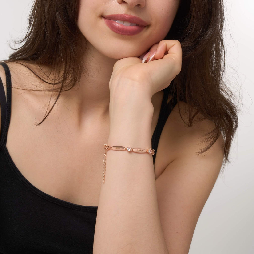 Personalised Bars Crystal Bracelet